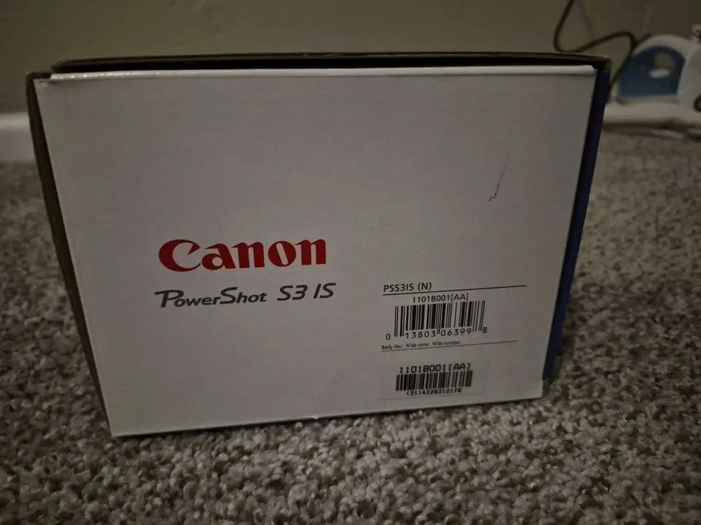 Canon PowerShot S3 IS Digital Camera Box - As Is! Parts or Repair